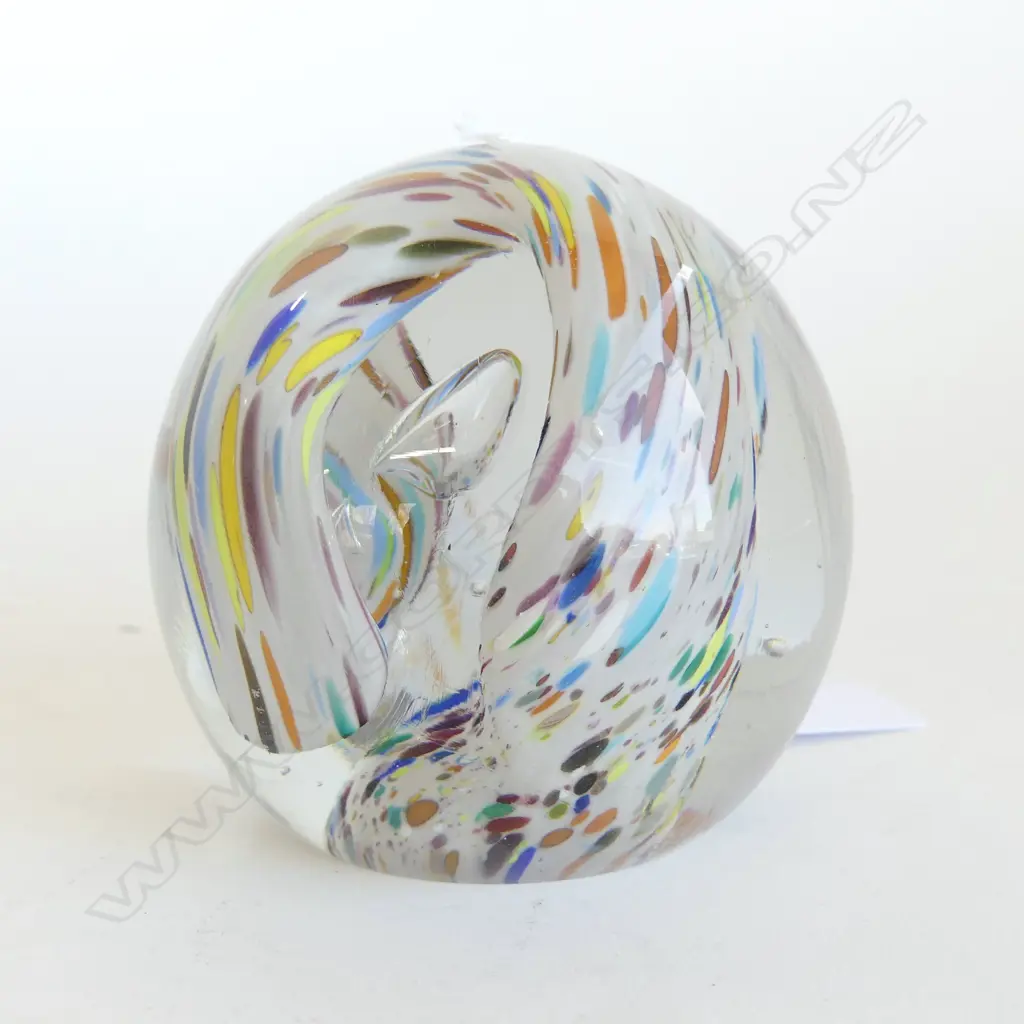 GARY NASH ART GLASS PAPERWEIGHT '90 H.85mm Image 1++