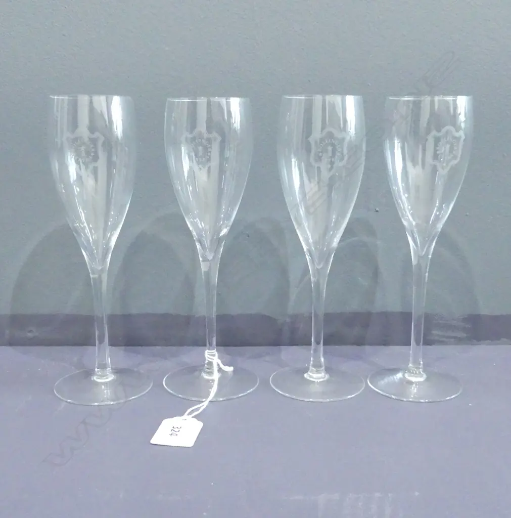 FOUR BOLLINGER CHAMPAGNE FLUTES Image 1++