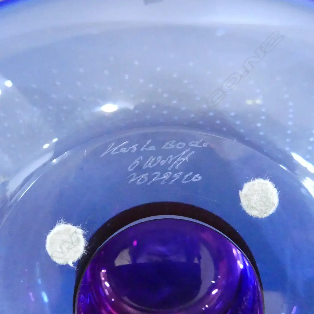 ART GLASS DISH, GORAN WARFF FOR KOSTA BODA 310x250mm Image 1++