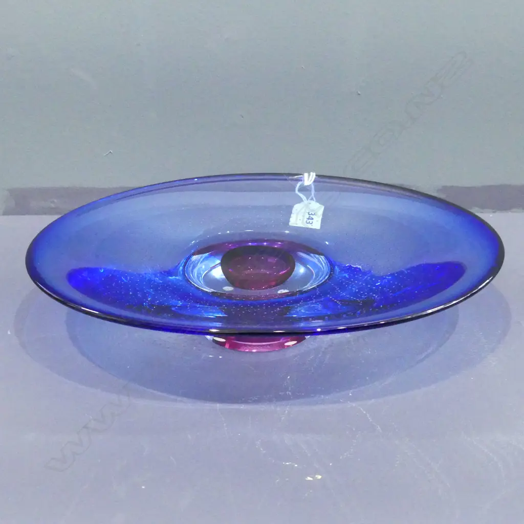 ART GLASS DISH, GORAN WARFF FOR KOSTA BODA 310x250mm Image 1++