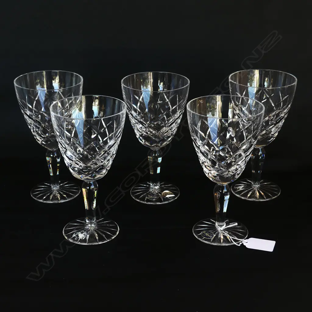 5 BOHEIMIA CRYSTAL LARGE WINE GLASSES H160MM Image 1++