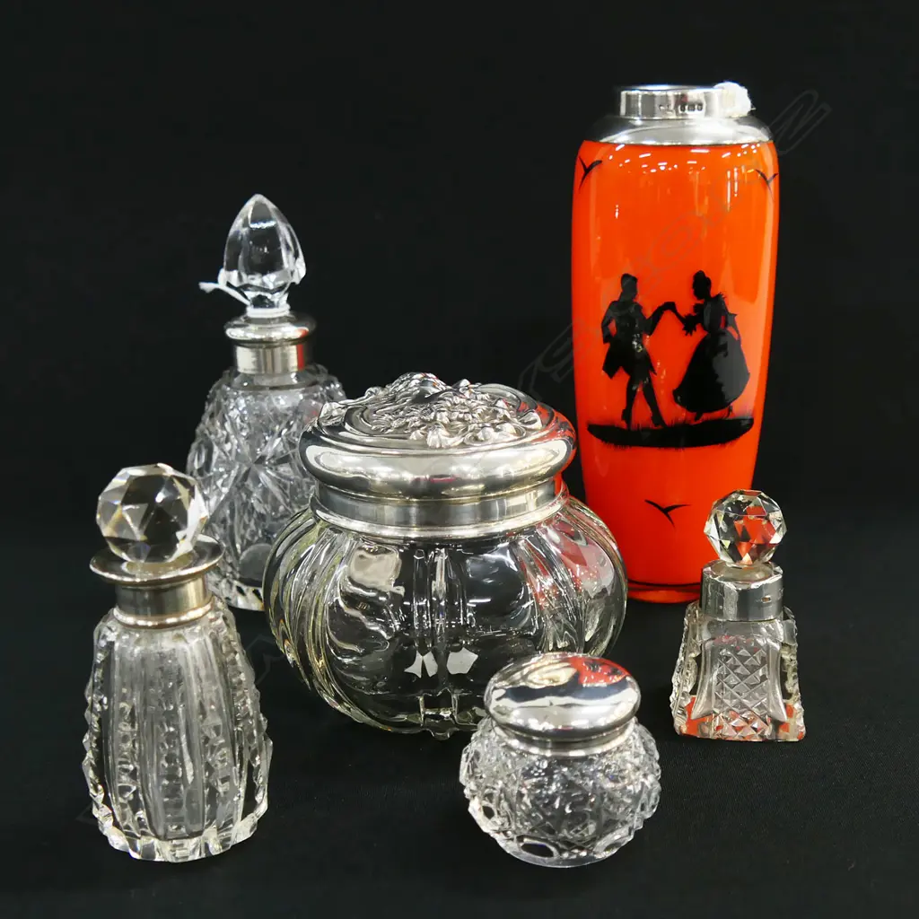 6 STG CAPPPED GLASS CONTAINERS INCL. TANGO GLASS VASE H.160mm Image 1++