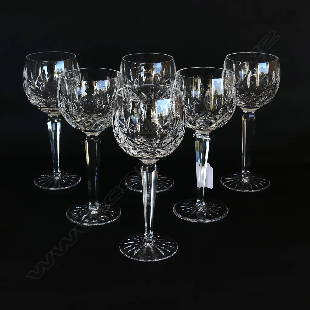 6 WATERFORD LISMORE HOCK GLASSES H.185mm Image 1++