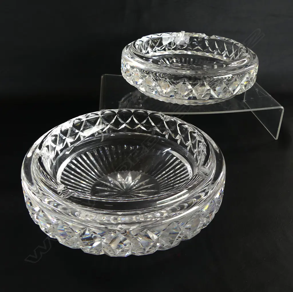 Two Waterford cut crystal ashtrays Image 1++