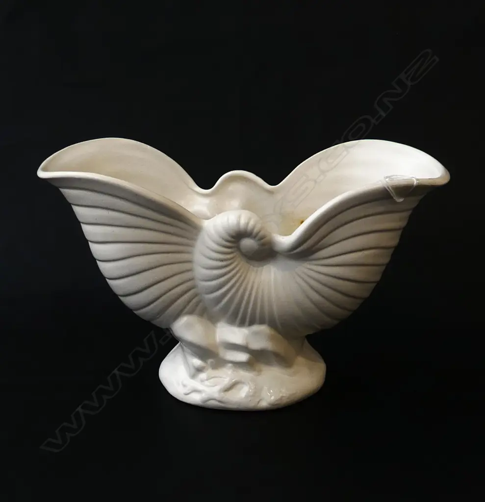WHITE CROWN LYNN NAUTILUS VASE W.295mm Image 1++