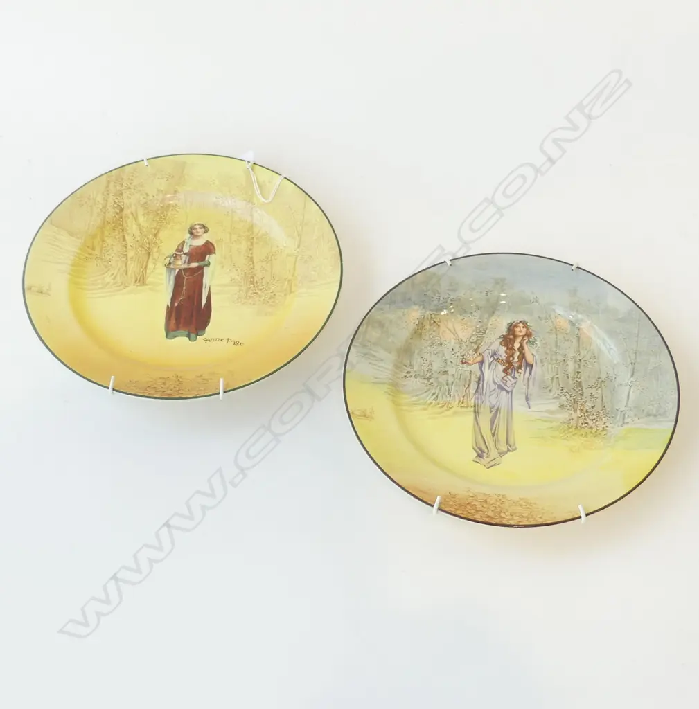 2 ROYAL DOULTON PLATES 'OPHELIA' & 'ANNE PAGE' Dia.220mm Image 1++