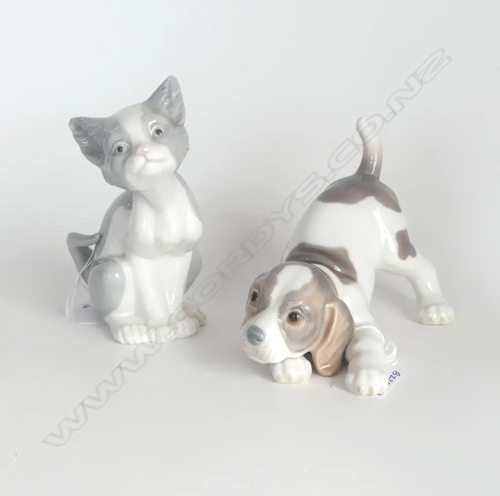 PR LLARDRO; PUPPY DOG & PUSSY CAT H.140mm tallest Image 1++