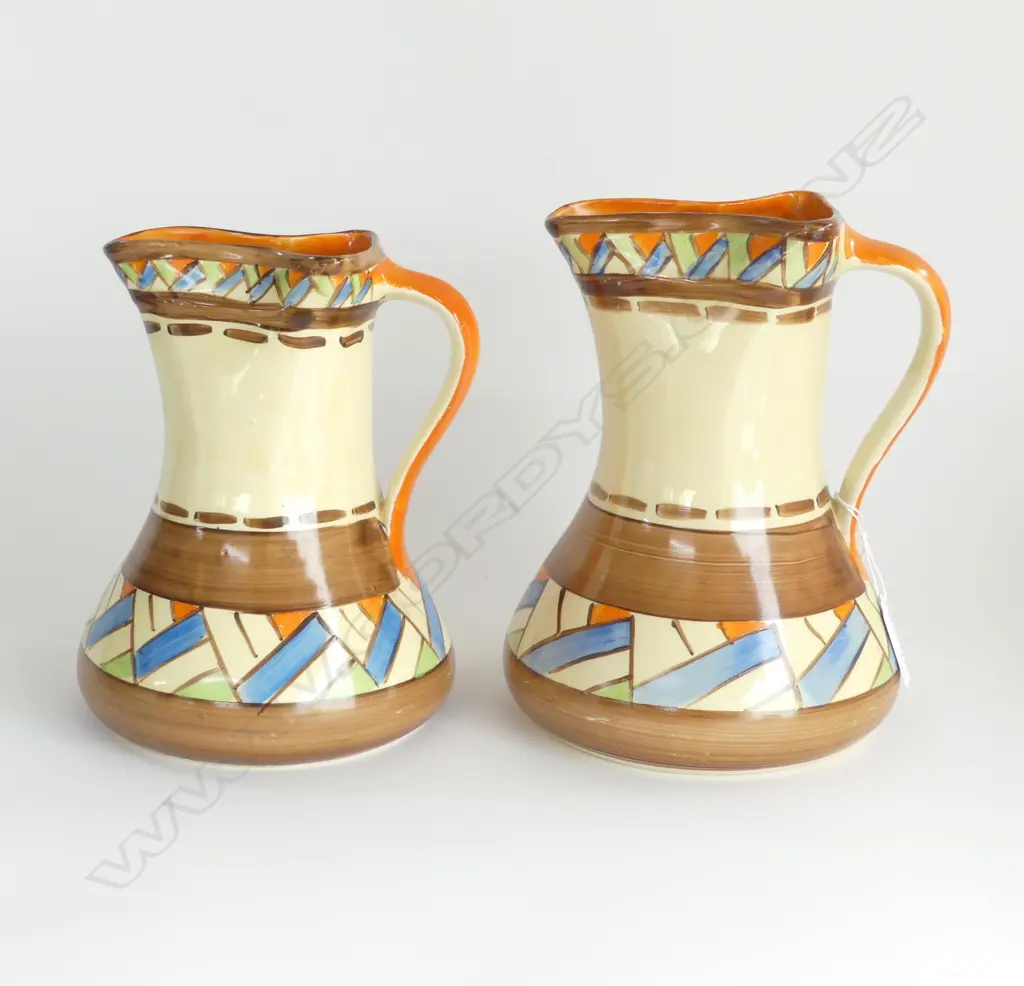 PR MYOTT 1930S HAND PAINTED JUGS H200MM Image 1++
