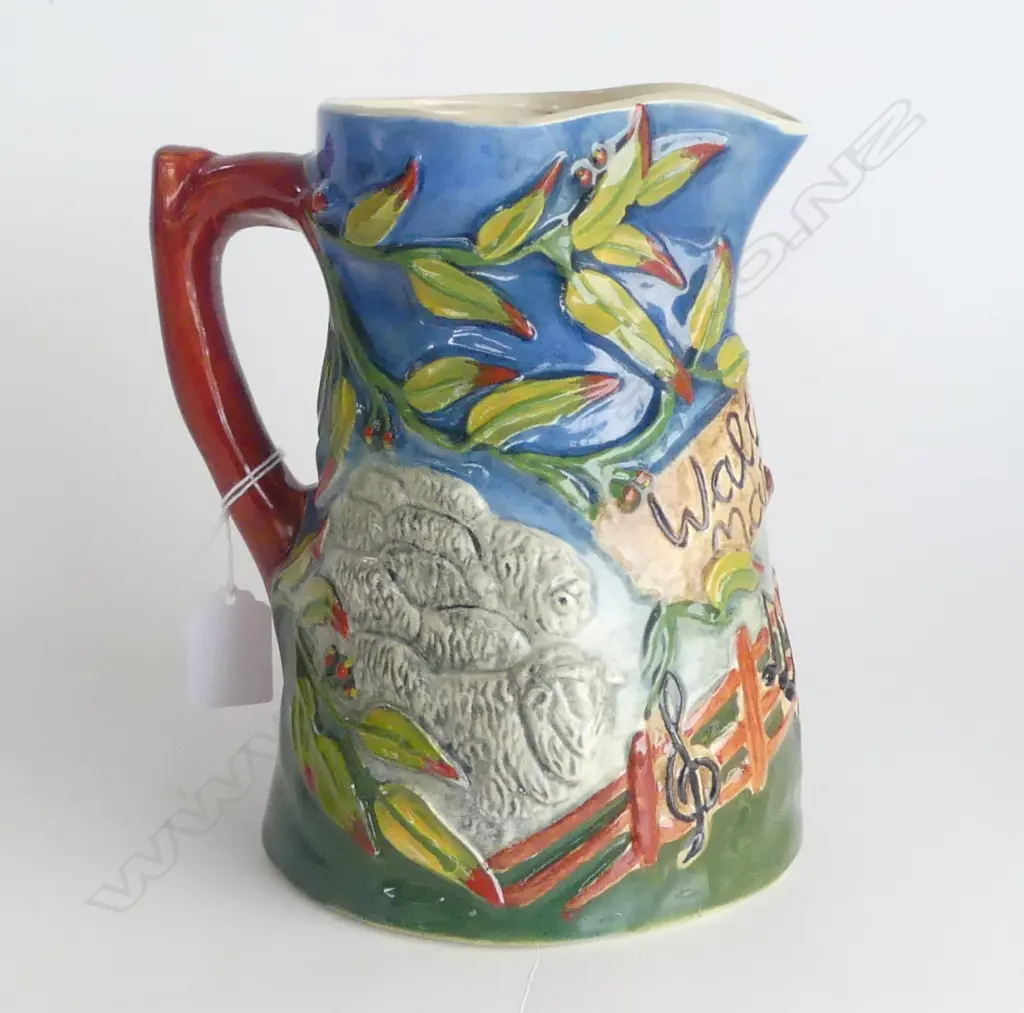 AUSTRALIAN DIANA POTTERY WALTZING MATILDA MUSICAL JUG H200MM Image 1++