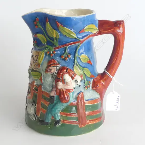 AUSTRALIAN DIANA POTTERY WALTZING MATILDA MUSICAL JUG H200MM