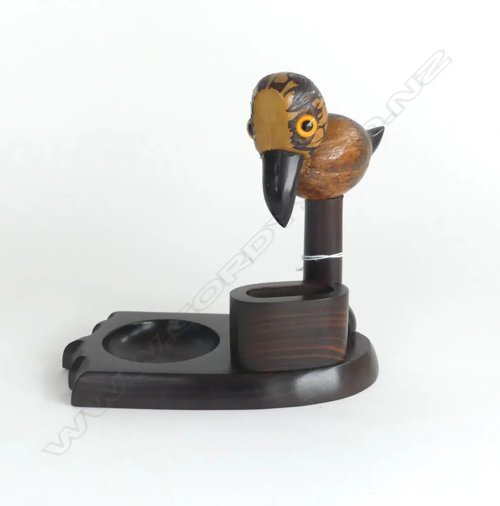 HENRY HOWELL NUT BIRD WITH MAKERS MARK FAURAN BAKERLITE BEAK & FEET 1920S H170 L180MM Image 1++