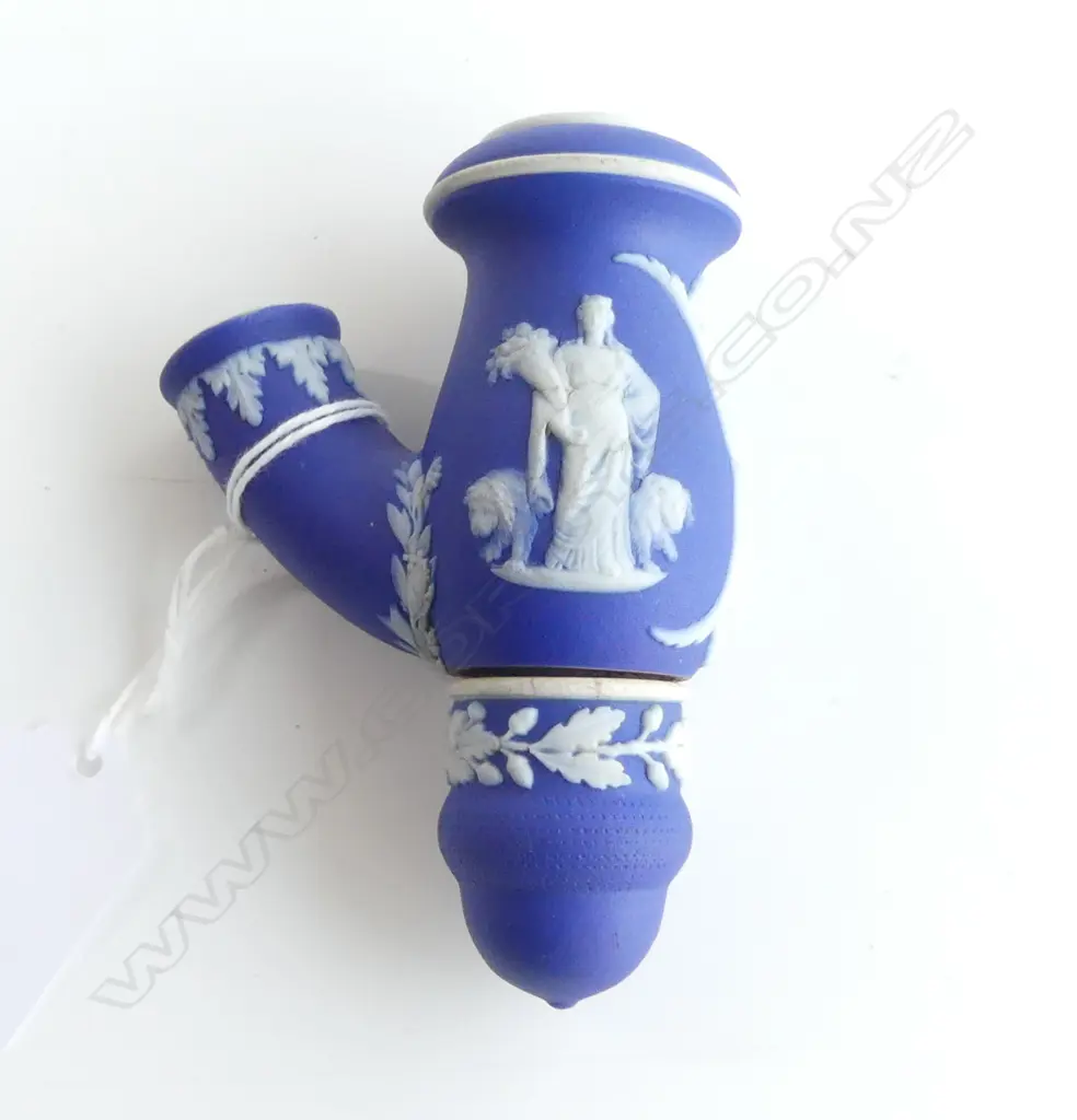 BLUE JASPER WEDGWOOD PIPE BOWL H100MM Image 1++