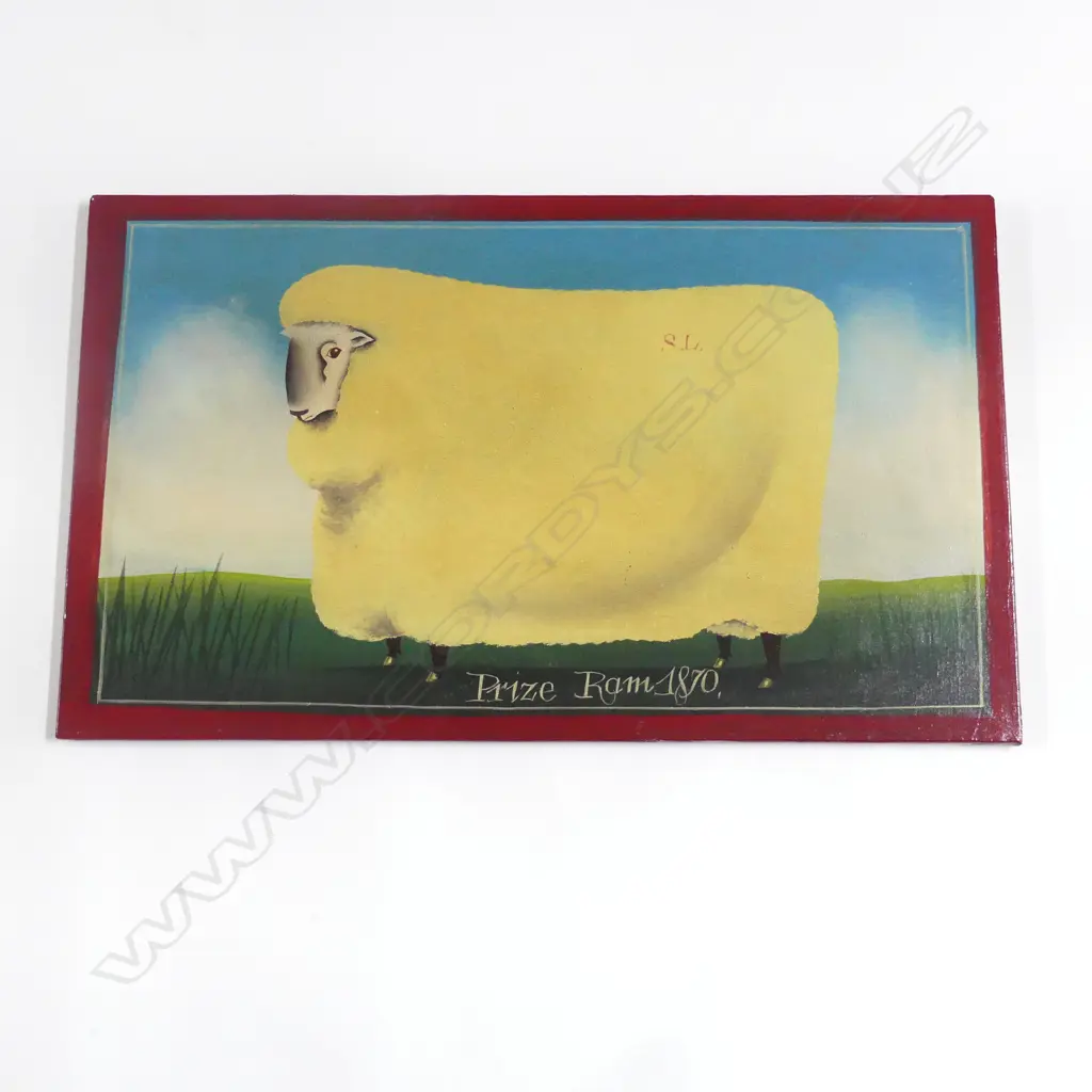 ANTIQUE STYLE ARTWORK 'PRIZE RAM 1870' ACRYLIC ON CANVAS 455x765mm Image 1++