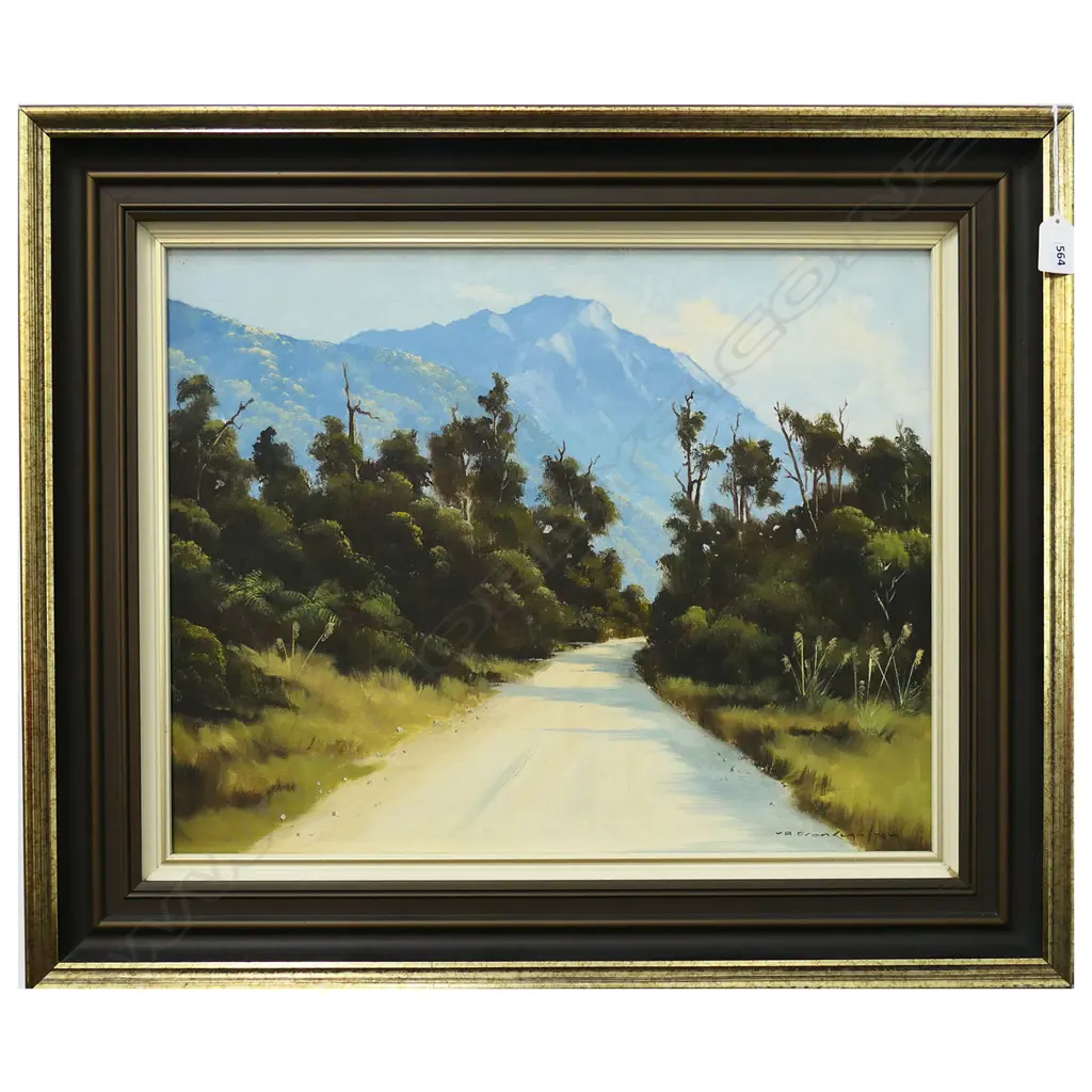 RICHARD FRANKLYN 'HOLLYFORD RD SOUTHERN LAKES NZ' OIL ON BOARD '79 395x500mm Image 1++