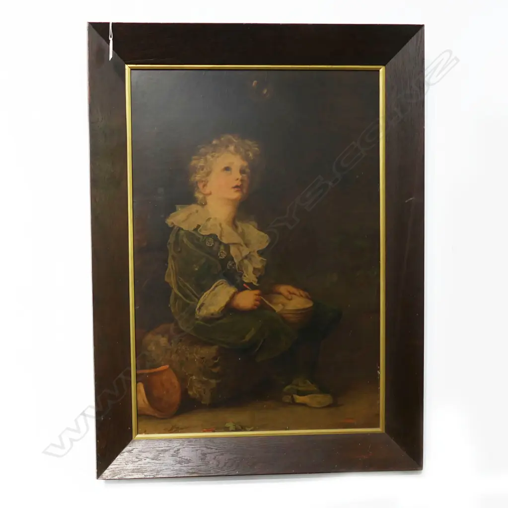 EARLY 20TH C PEARS ‘BUBBLES’ PRINT IN OAK FRAME, L.840MM W.620MM Image 1++