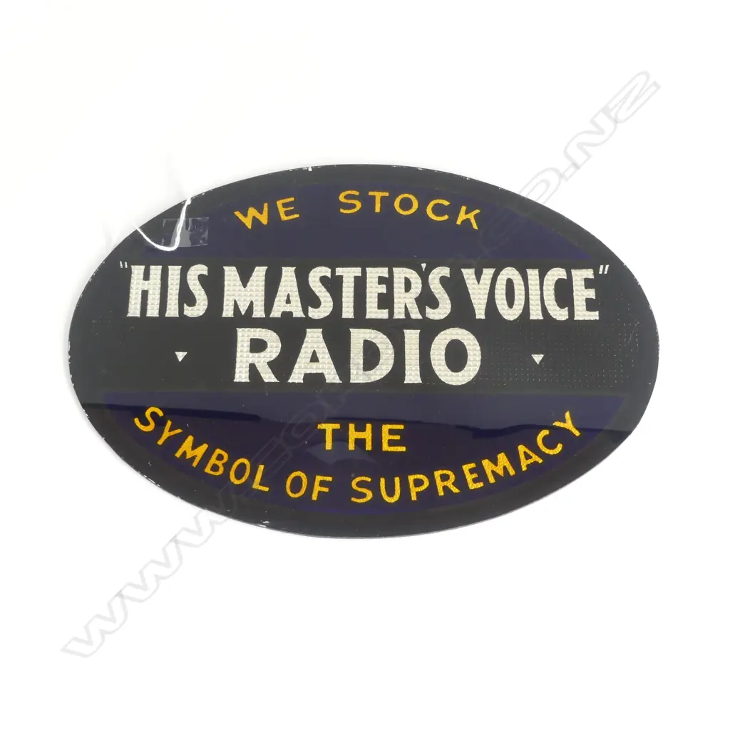 VINTAGE GLASS HMV ADVERTISING SIGN Image 1++