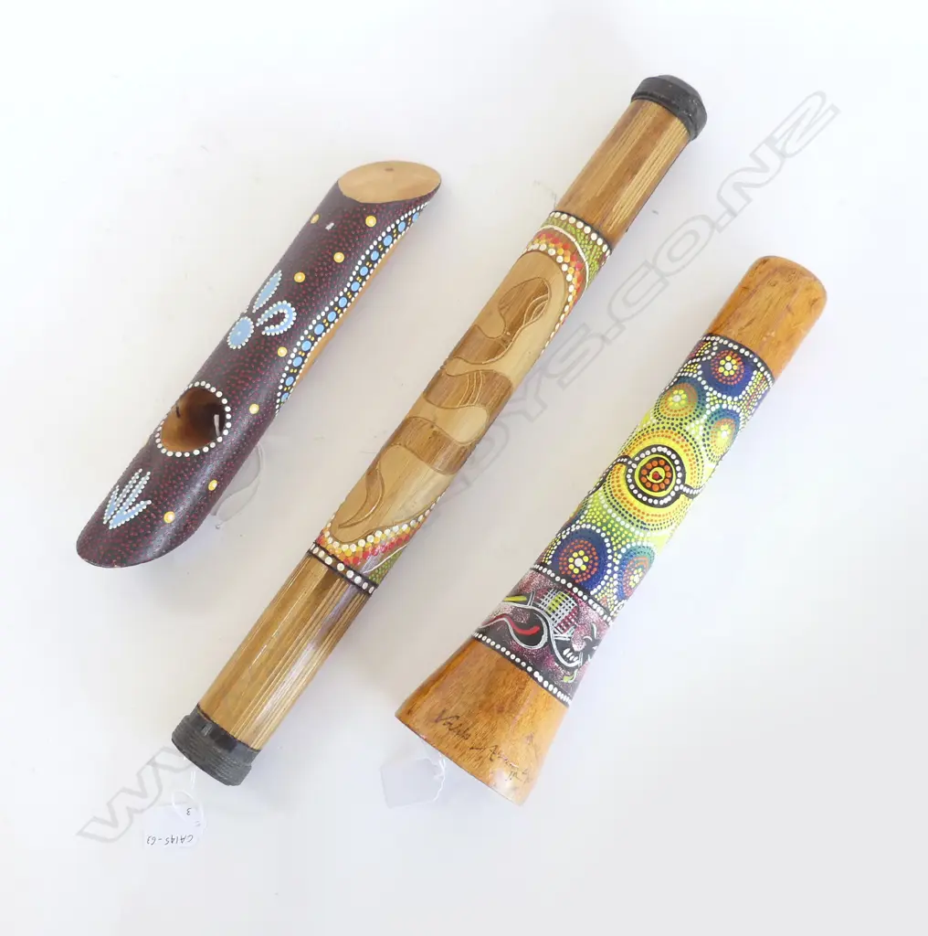 1  ABORIGINAL DIDGERIDOO  & STICK AND 1  RAIN STICK, LONGEST 50MM Image 1++