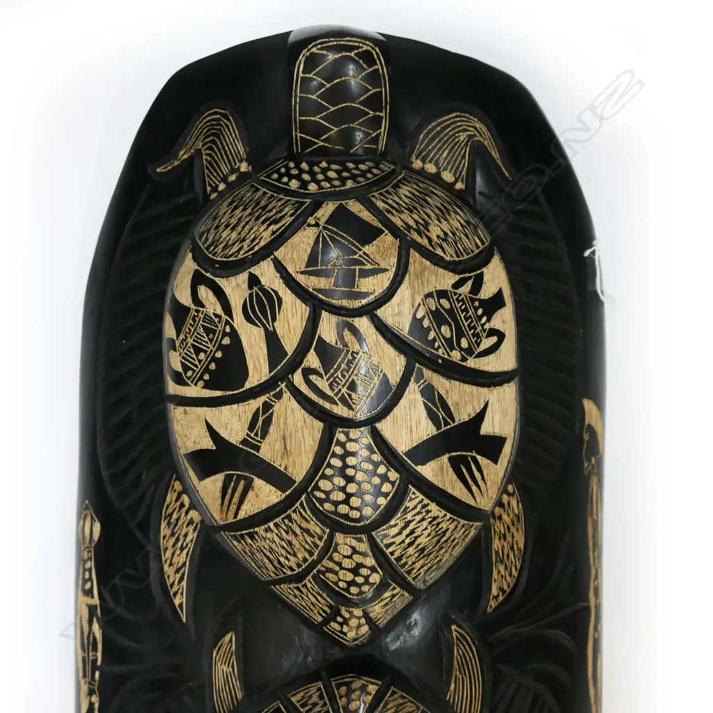 LARGE CARVED FIJI ISLAND TURTLE FACE MASK H1140MM Image 1++
