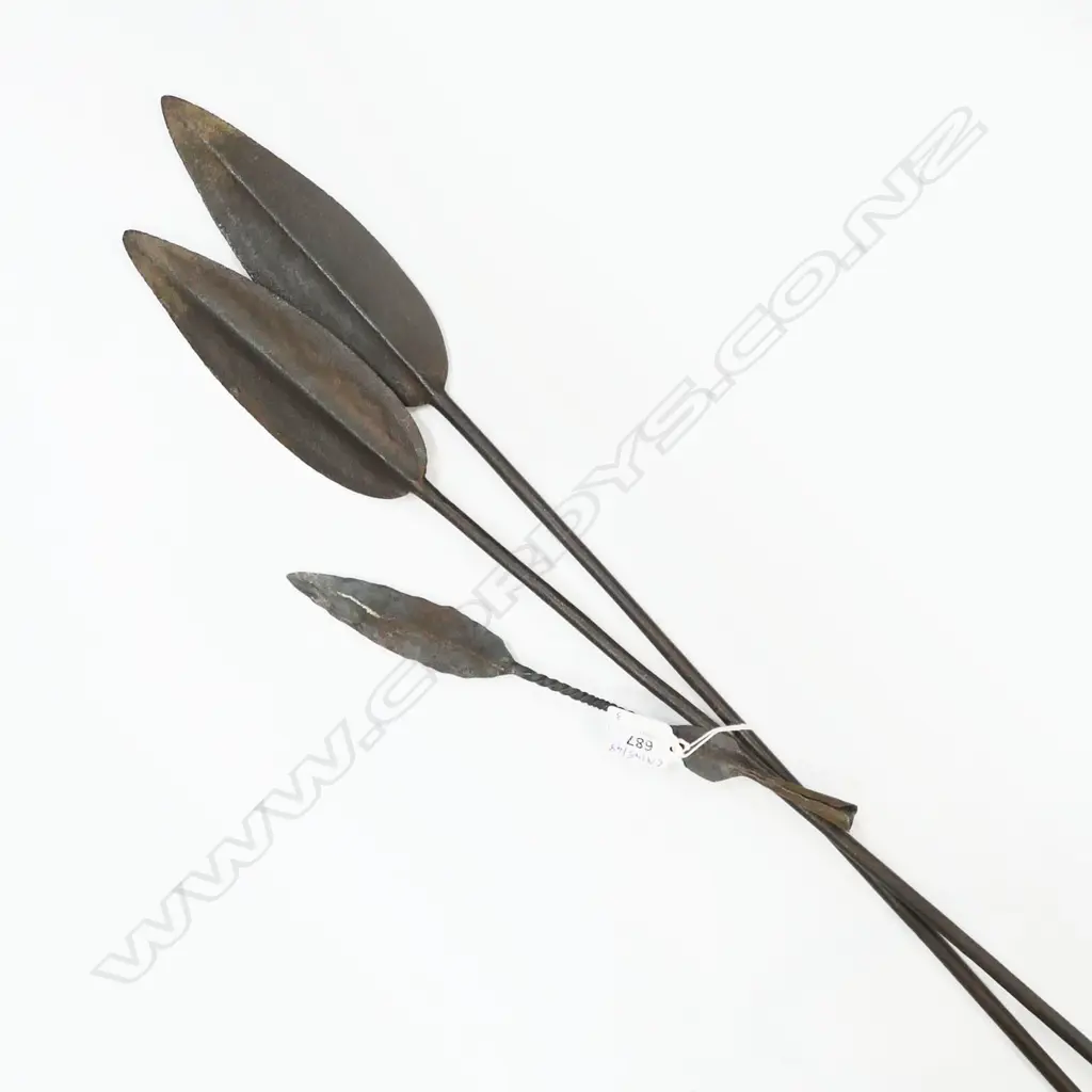 3 AFRICAN STEEL SPEAR SHAFTS L980MM Image 1++