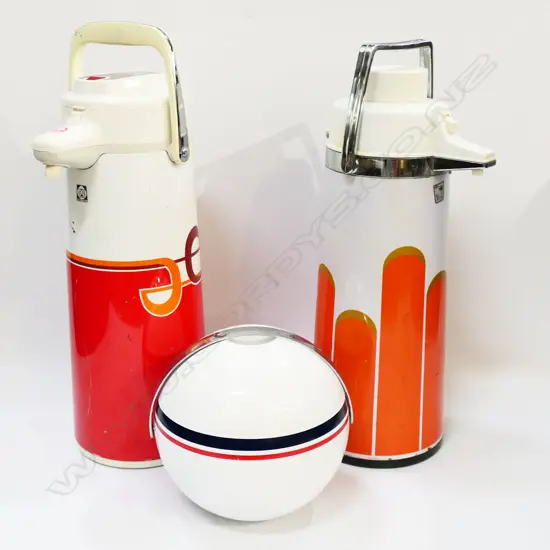 2 LG RETRO THERMOS H.450mm + ITALIAN GUZZINI SPHERICAL ICE BUCKET