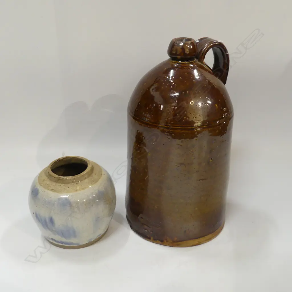LUKE ADAMS CROCK H.315mm, GINGER JAR H.125mm (FAULTED) Image 1++