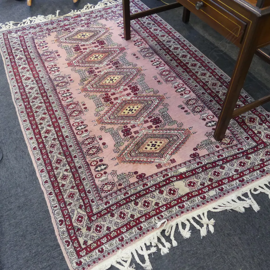 HAND KNOTTED PERSIAN RUG PINK TONES L2060mm W1311mm Image 1++