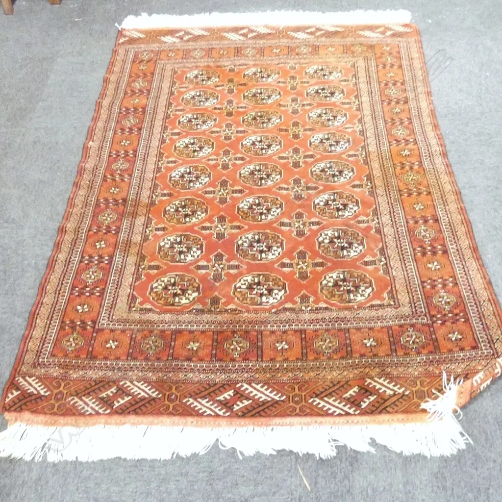 HAND KNOTTED WOOL PILE RUG 1900x1330mm small tear L.30mm Image 1++