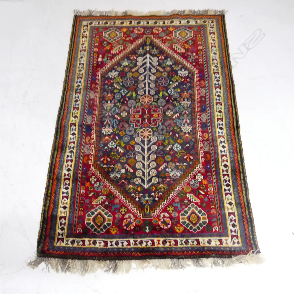 HAND KNOTTED PERSIAN SHIRAZ AREA RUG, ALL WOOL 1820 x 1140mm Image 1++