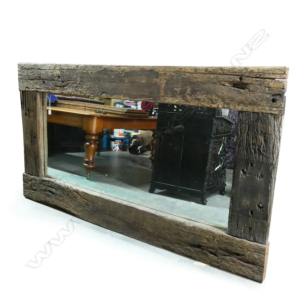 VERY LG, HEAVY, RUSTIC MIRROR, WOODEN RAILWAY SLEEPER FRAME 1120 x 55 x 2045mm Image 1++