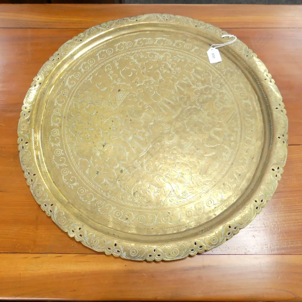 LG INDIAN BRASS TRAY 505mm dia Image 1++