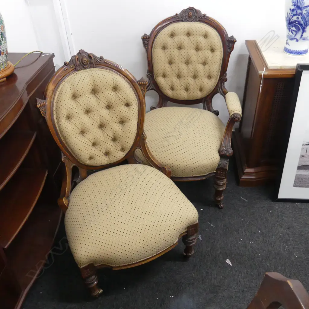 VICTORIAN GRANDMOTHER & GRANDMOTHER CHAIR Image 1++