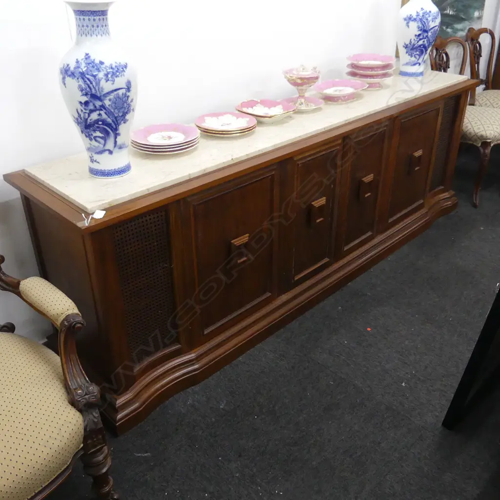MARBLE TOPPED SIDE BOARD 2280x485x765mm Image 1++