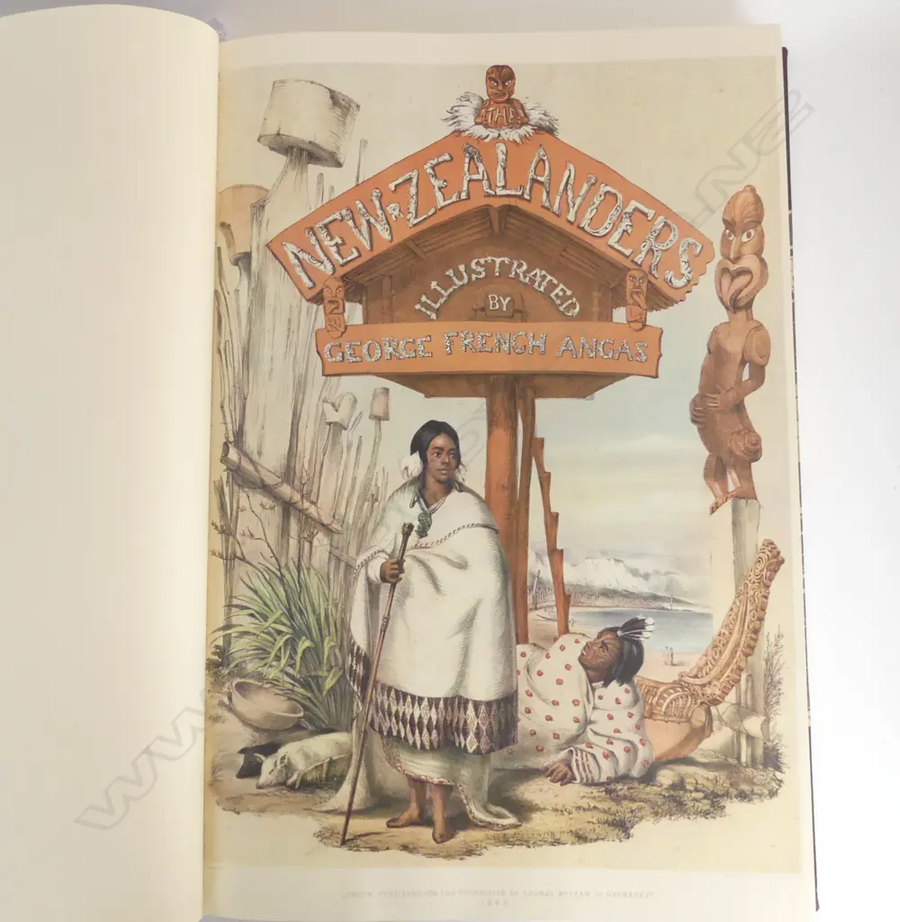 Facsimile reprint LARGE BOOK THE NEW ZEALANDER ILLUSTRATED BY  ANGUS 1846 H550 W390MM Image 1++