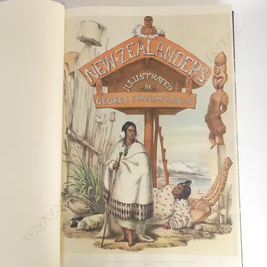 Facsimile reprint LARGE BOOK THE NEW ZEALANDER ILLUSTRATED BY  ANGUS 1846 H550 W390MM