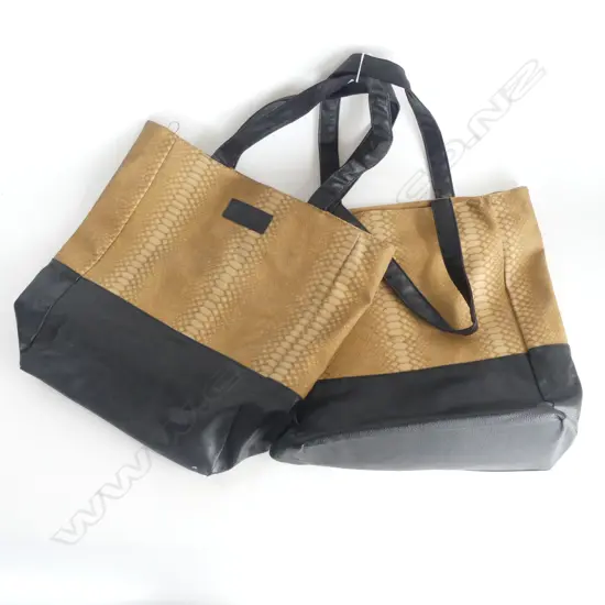 2 TRILLIS COOPER BAGS: LEATHER & FAUX SNAKE SKIN