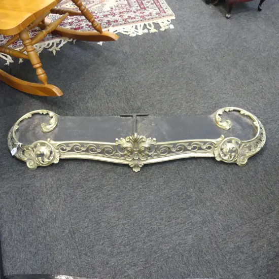 ORNATE GILT METAL FIRE FENDER 1220x320mm