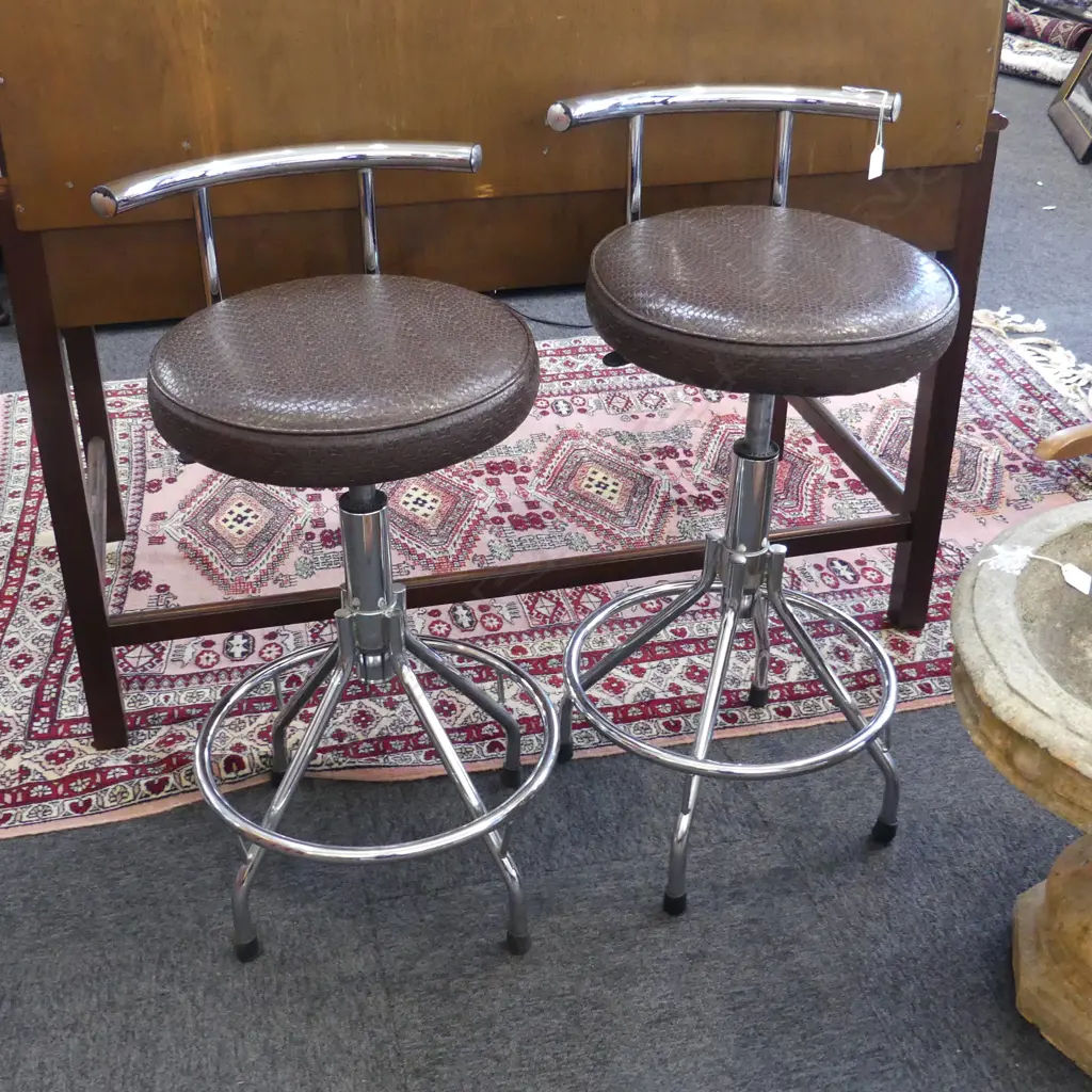 2 S/S REVOLVING BAR STOOLS H840mm Image 1++