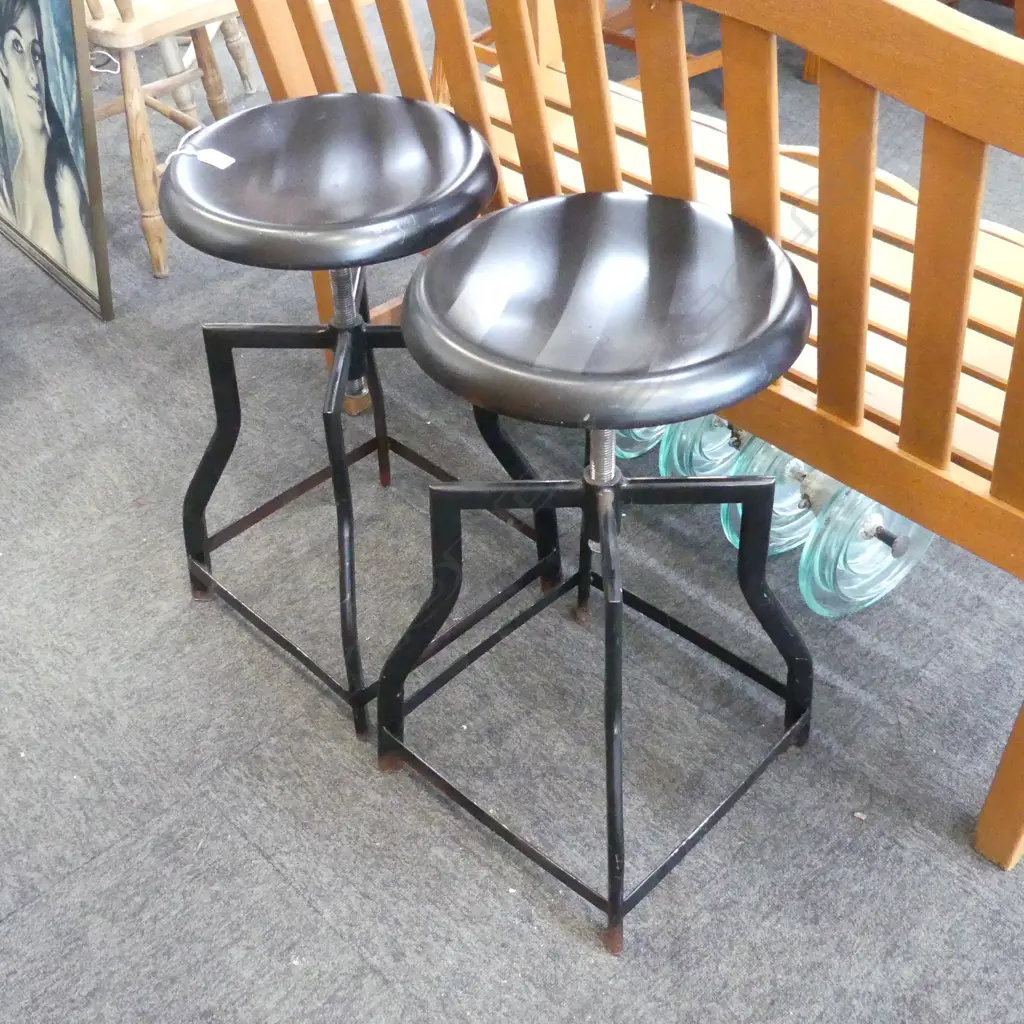 2 INDUSTRIAL STYLE STOOLS Image 1++