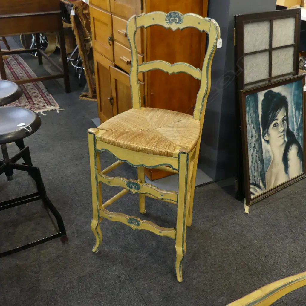 FRENCH STYLE HIGH CHAIR w. CANED SEAT Image 1++