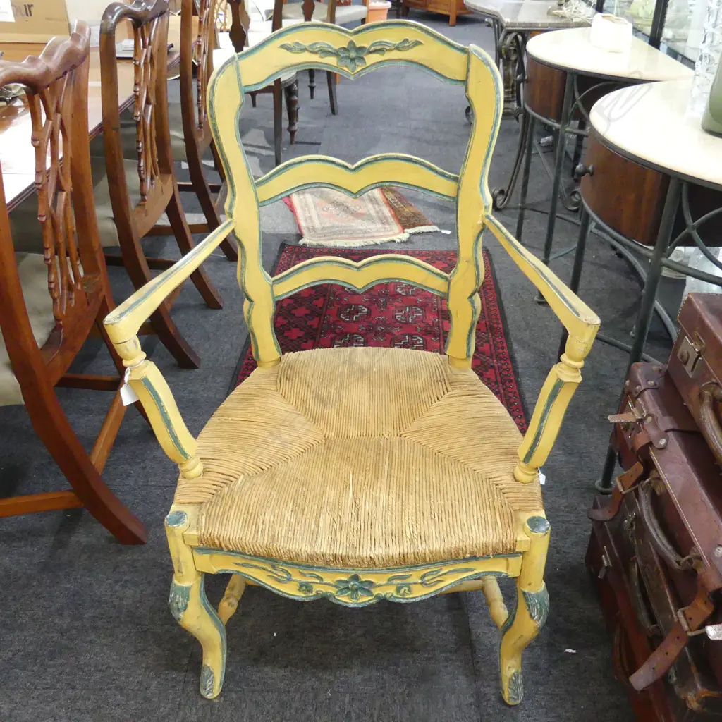 FRENCH STYLE ARMCHAIR, CANED SEAT Image 1++