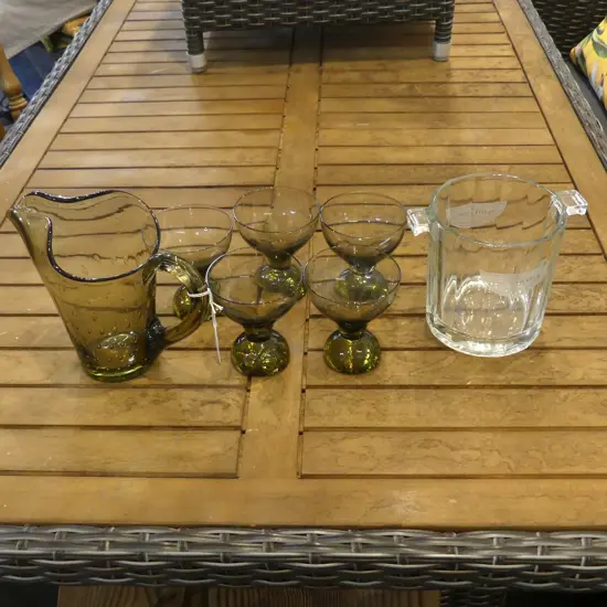 RETRO JUG H.160mm & 5 GLASSES by Per Lutken H.95mm + MOET & CHANDON ICE BUCET H.130mm