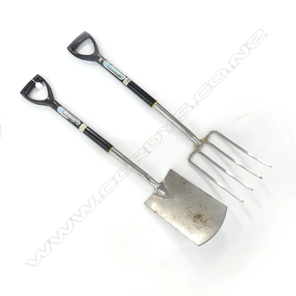 STAINLESS STEEL GARDEN FORK & SPADE Image 1++