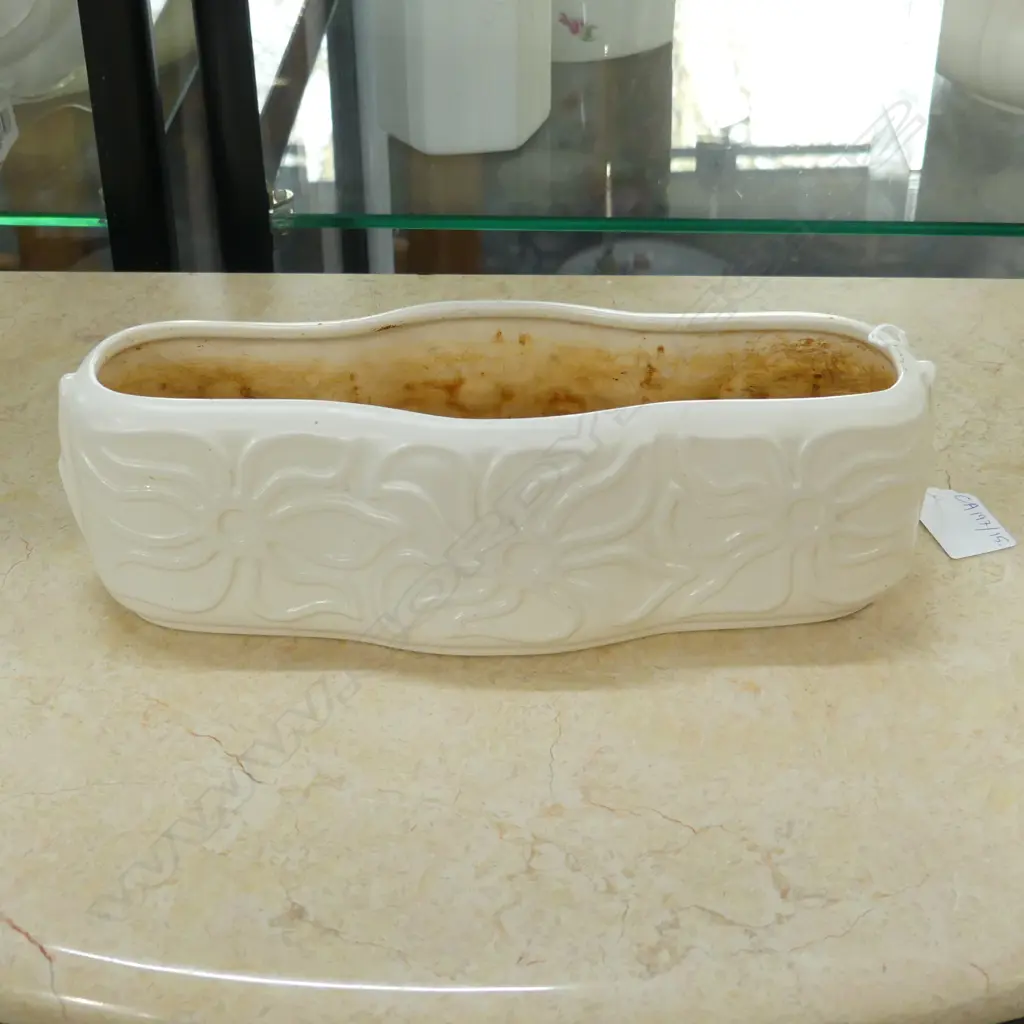 WHITE CROWN LYNN TROUGH VASE #107 W.270mm Image 1++