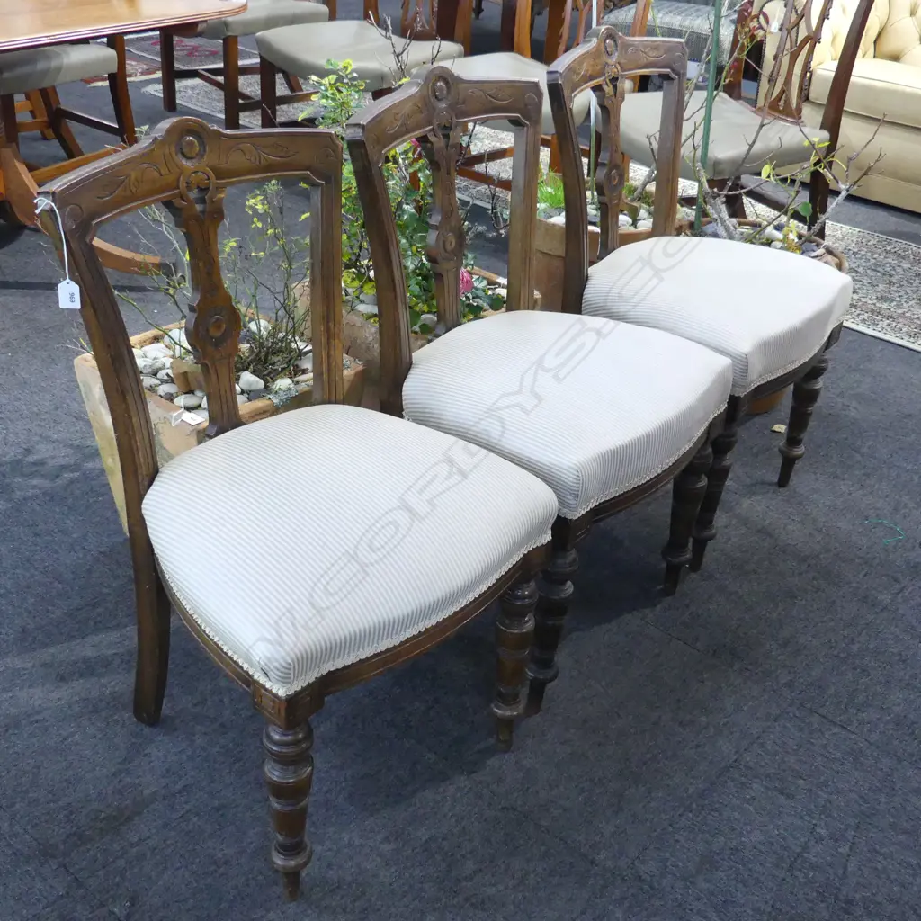 3 EDWARDIAN DINING CHAIRS Image 1++
