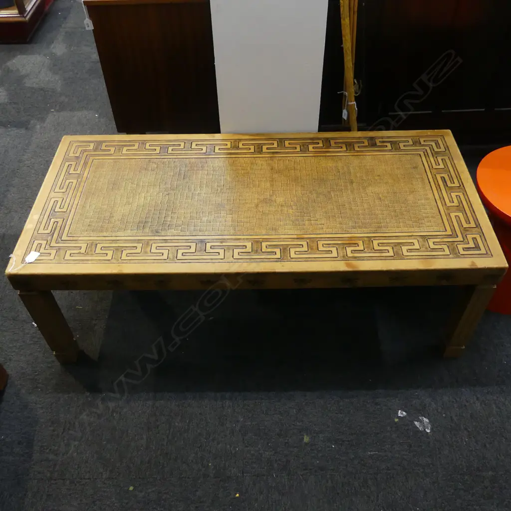 COFFEE TABLE; EMBOSSED LEATHER TOP 1220x570x440mm Image 1++