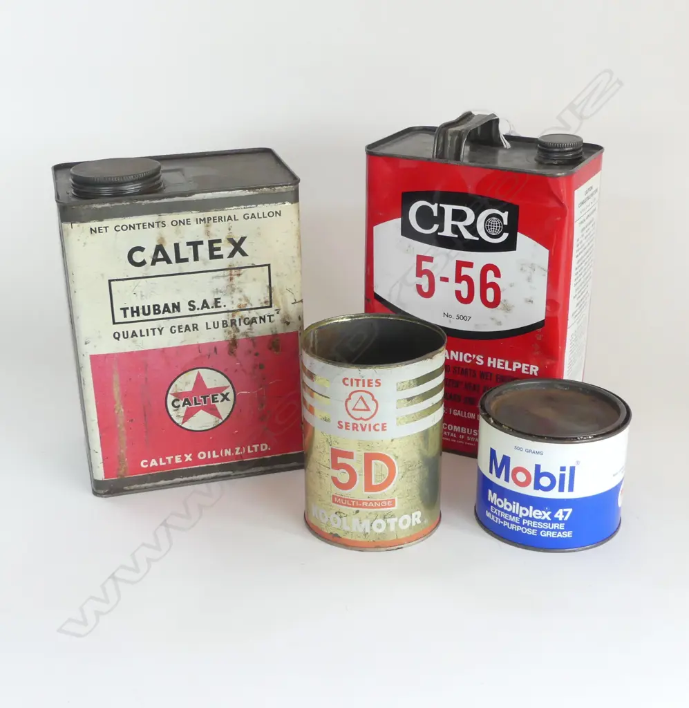 X4 TINS CALTEX MOBIL 5D KOOLMOTOR & CRC H240MM Image 1++