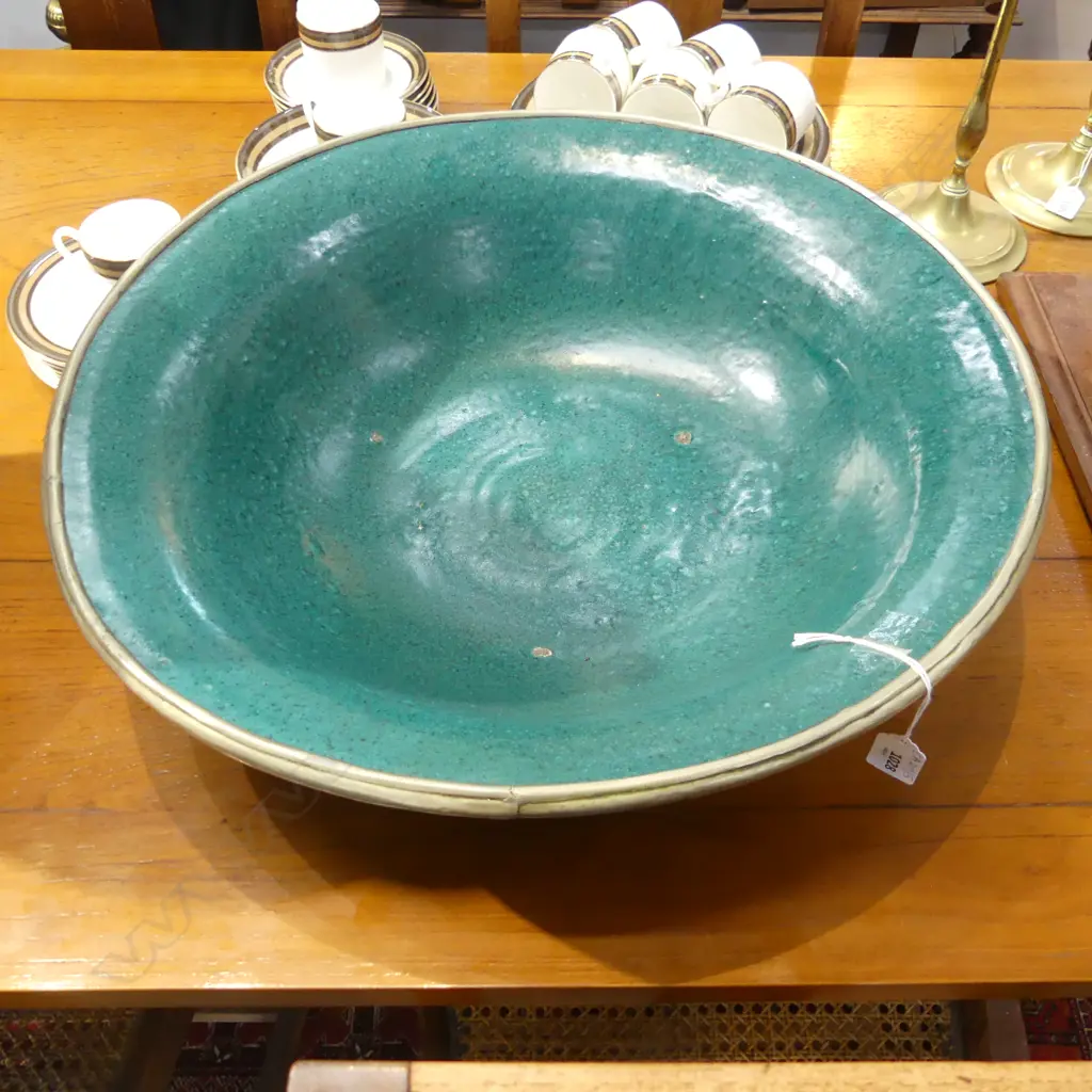 LG GREEN GLAZED MOROCCAN BOWL 540mm dia Image 1++
