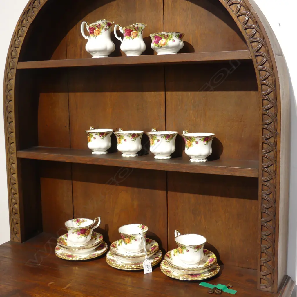 23 PCE ROYAL ALBERT OLD COUNTRY ROSES TEA SET; 6 TRIOS + EXTRA CUP & PLATE, 2 MILK JUGS & SUGAR BOWL Image 1++