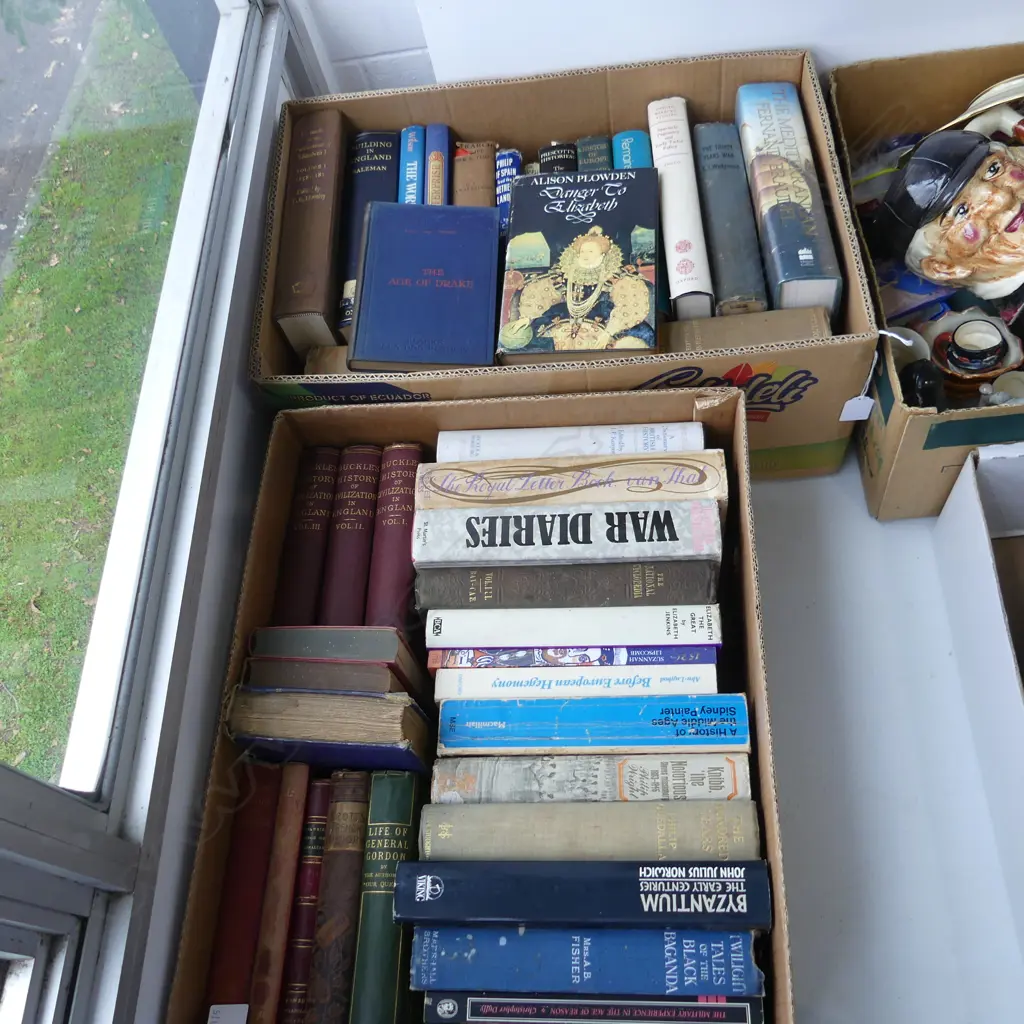 2 BOXES BOOKS; MEDIEVAL HISTORY ETC Image 1++