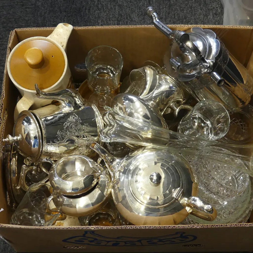 ASST. SILVER PLATE, ROYAL WORCESTER PALISSY KALABAR TEA SET ETC Image 1++